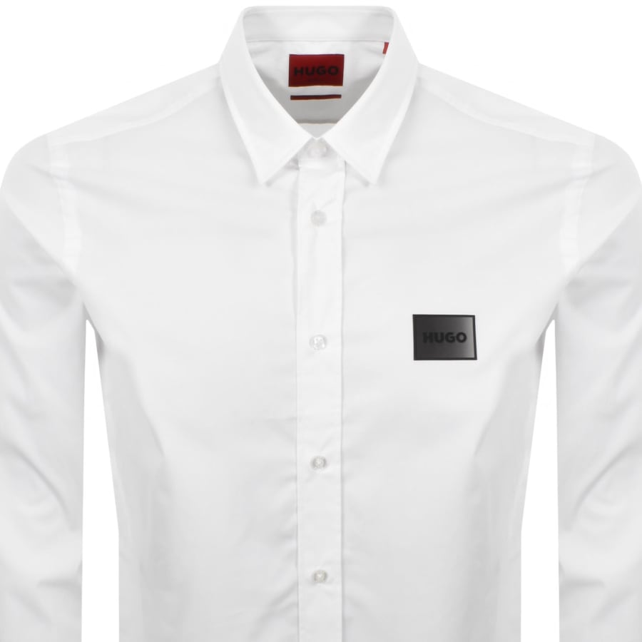 Image number 2 for HUGO Long Sleeved Emero Shirt White