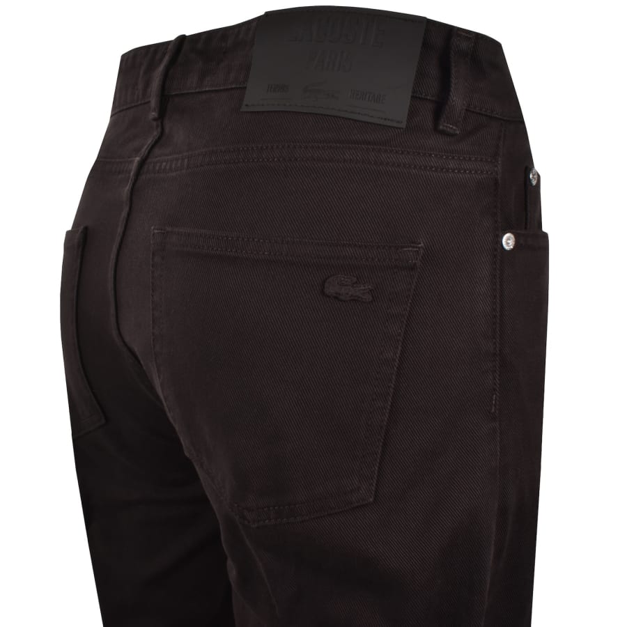 Image number 4 for Lacoste Straight Fit Jeans Brown