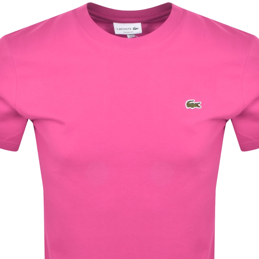 Image number 2 for Lacoste Crew Neck T Shirt Pink