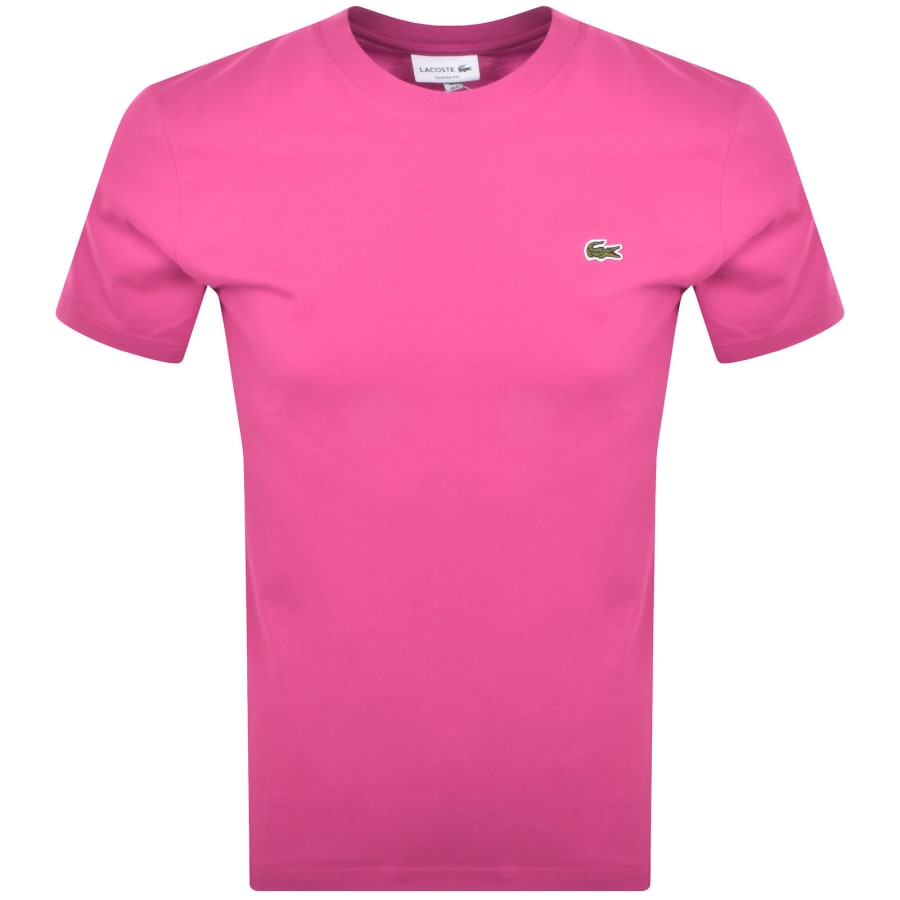 Image number 1 for Lacoste Crew Neck T Shirt Pink