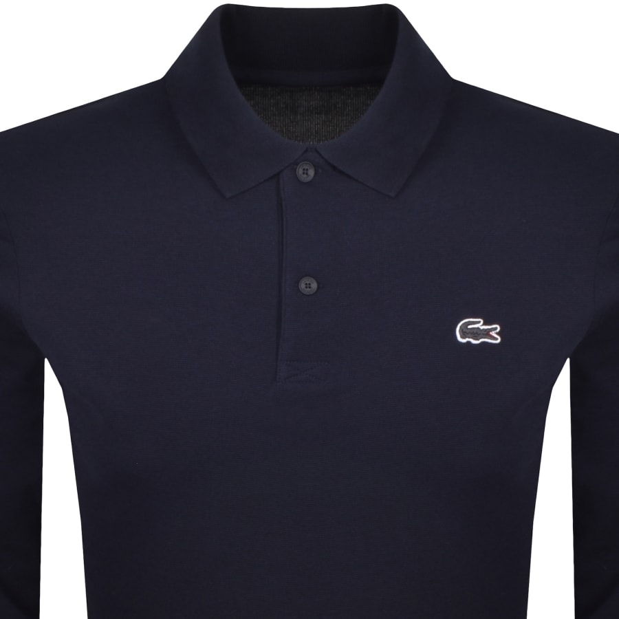 Image number 2 for Lacoste Long Sleeve Polo T Shirt Navy
