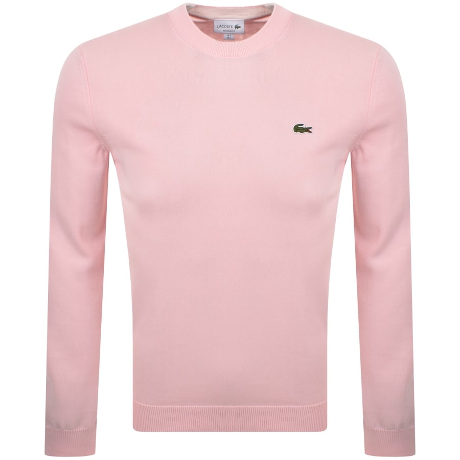 Image number 1 for Lacoste Crew Neck Knit Jumper Pink