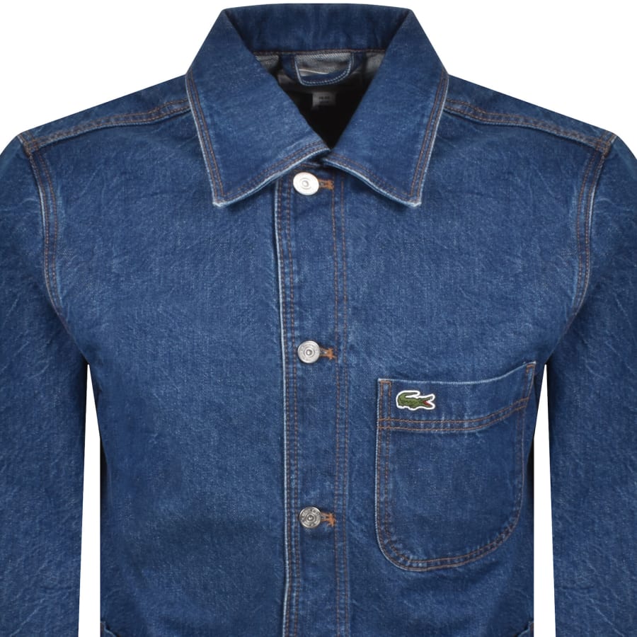 Image number 2 for Lacoste Denim Overshirt Mid Wash Blue