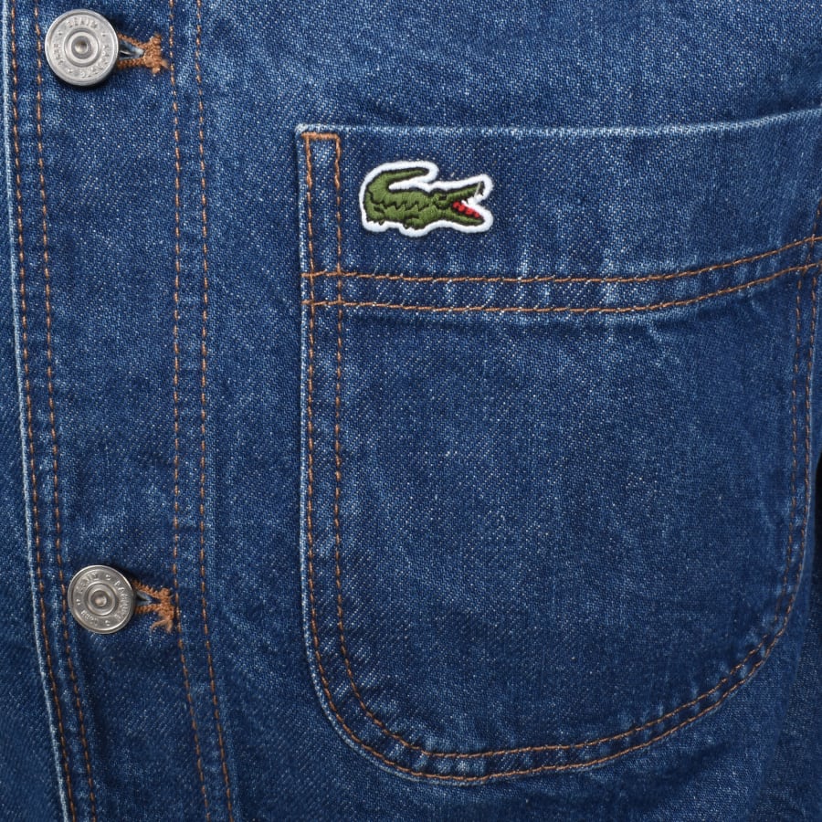 Image number 3 for Lacoste Denim Overshirt Mid Wash Blue
