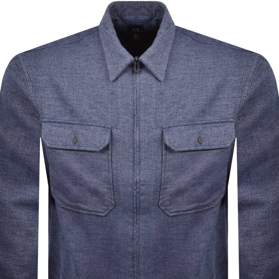 Image number 2 for Armani Exchange Short Sleeve Shirt Blue