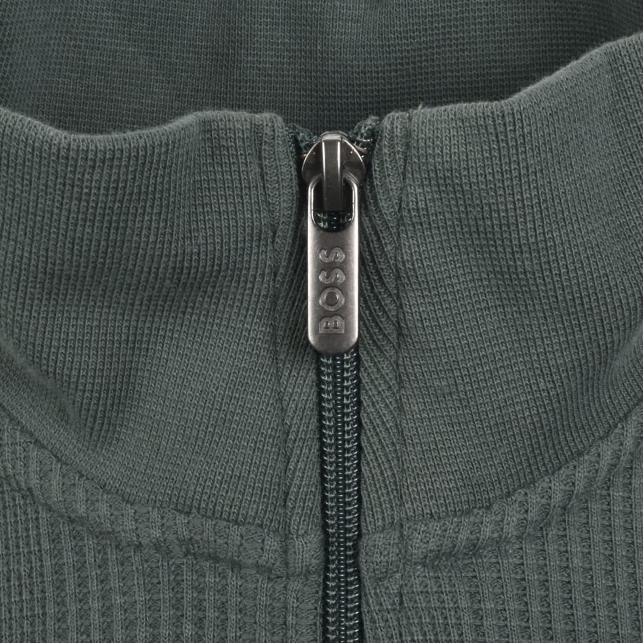 Image number 4 for BOSS Structure Quarter Zip Sweatshirt Green
