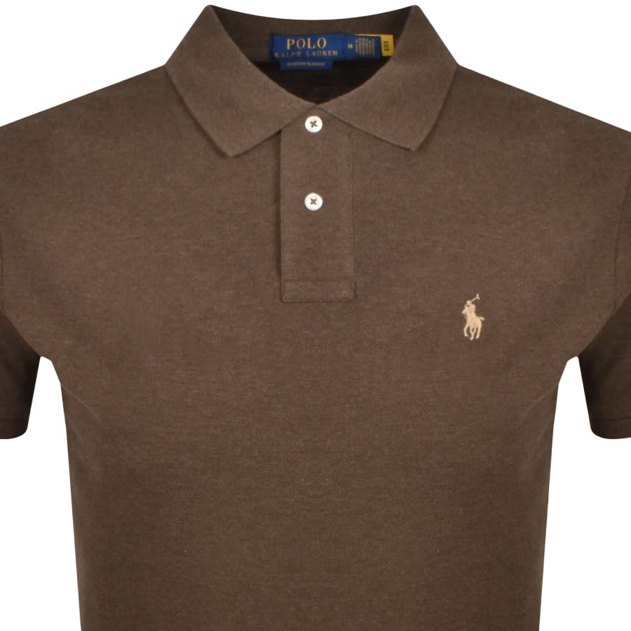 Image number 2 for Ralph Lauren Custom Slim Polo T Shirt Brown