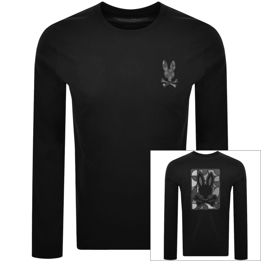 Image number 1 for Psycho Bunny Marlo Long Sleeve T Shirt Black