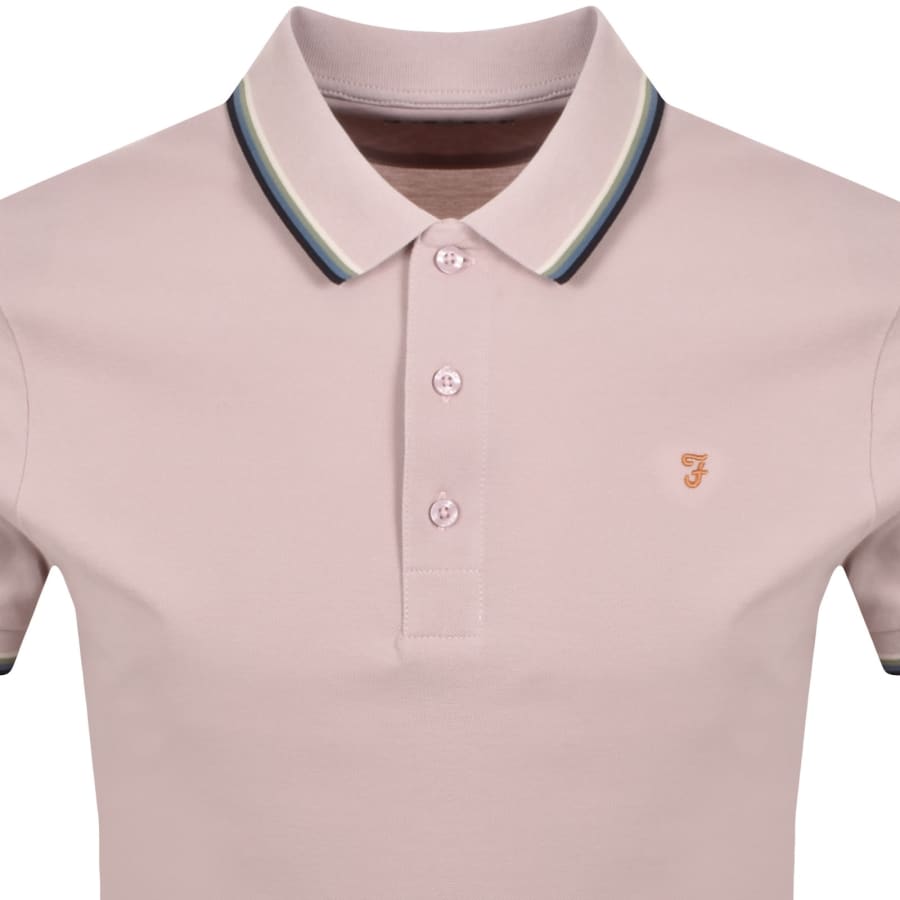Image number 2 for Farah Elton Polo T Shirt Flora Pink