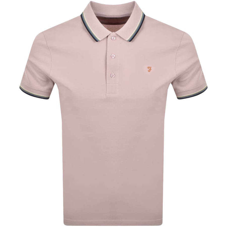 Image number 1 for Farah Elton Polo T Shirt Flora Pink