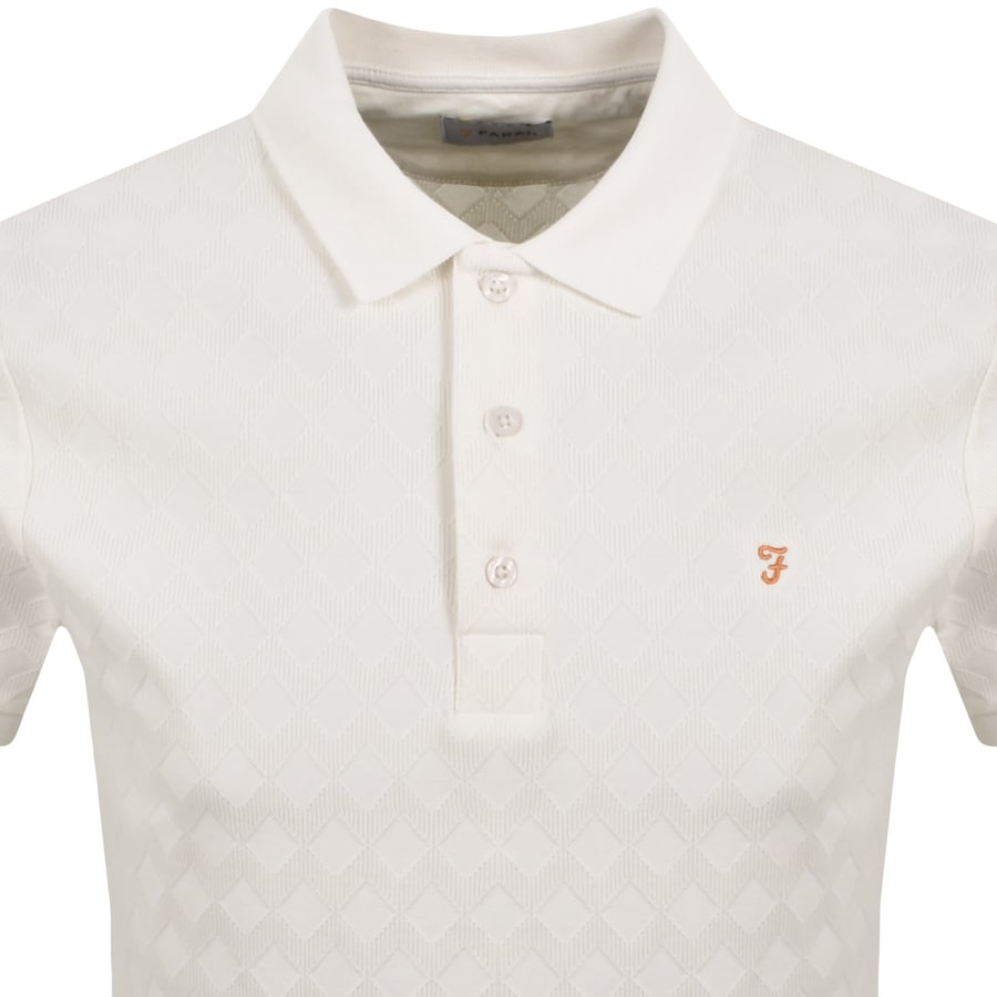 Image number 2 for Farah Horace Short Sleeved Polo T Shirt Cream