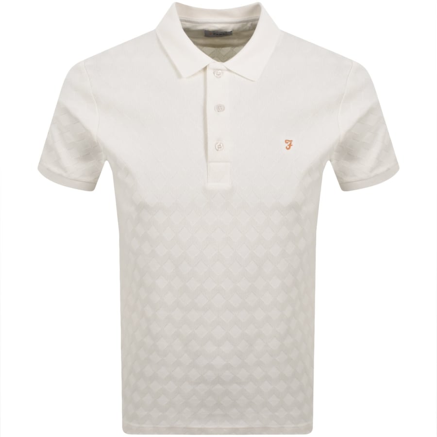 Image number 1 for Farah Horace Short Sleeved Polo T Shirt Cream