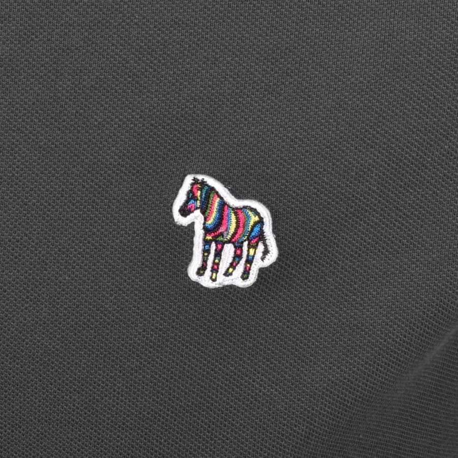 Image number 3 for Paul Smith Zebra Polo T Shirt Grey