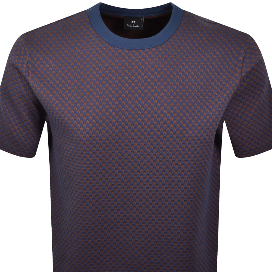 Image number 2 for Paul Smith Patterned T Shirt Blue