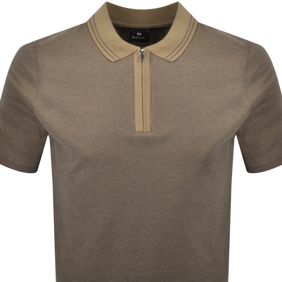 Image number 2 for Paul Smith Regular Fit Zip Polo Brown