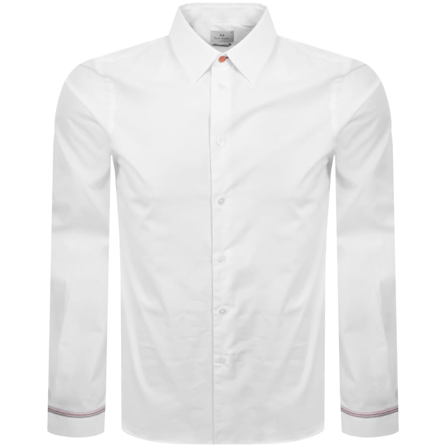 Image number 1 for Paul Smith Embroidered Cuff Shirt White