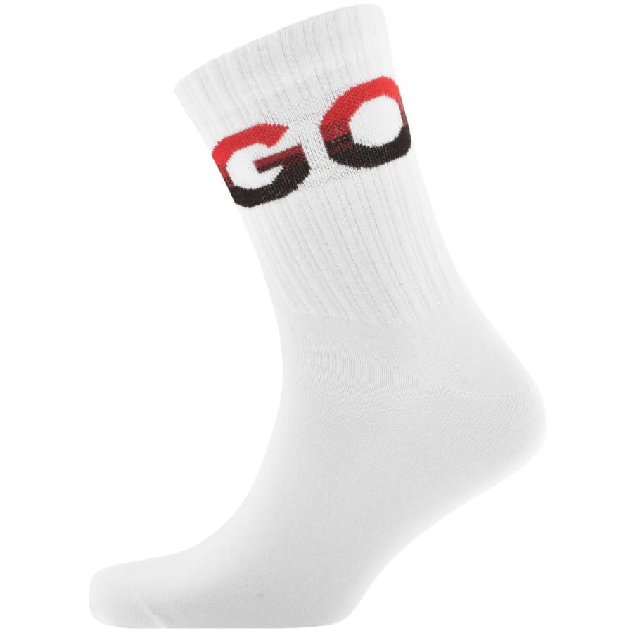 Image number 5 for HUGO 3 Pack Ribbed Socks Red