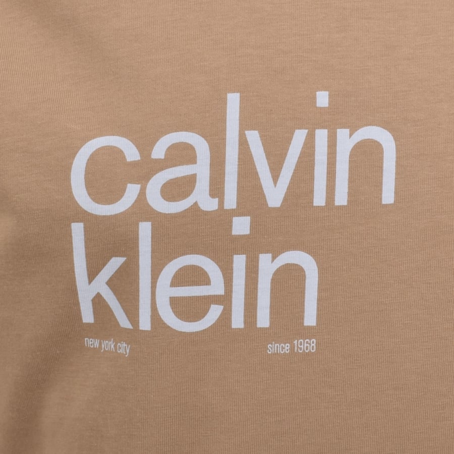 Image number 4 for Calvin Klein Jeans Graphic T Shirt Brown