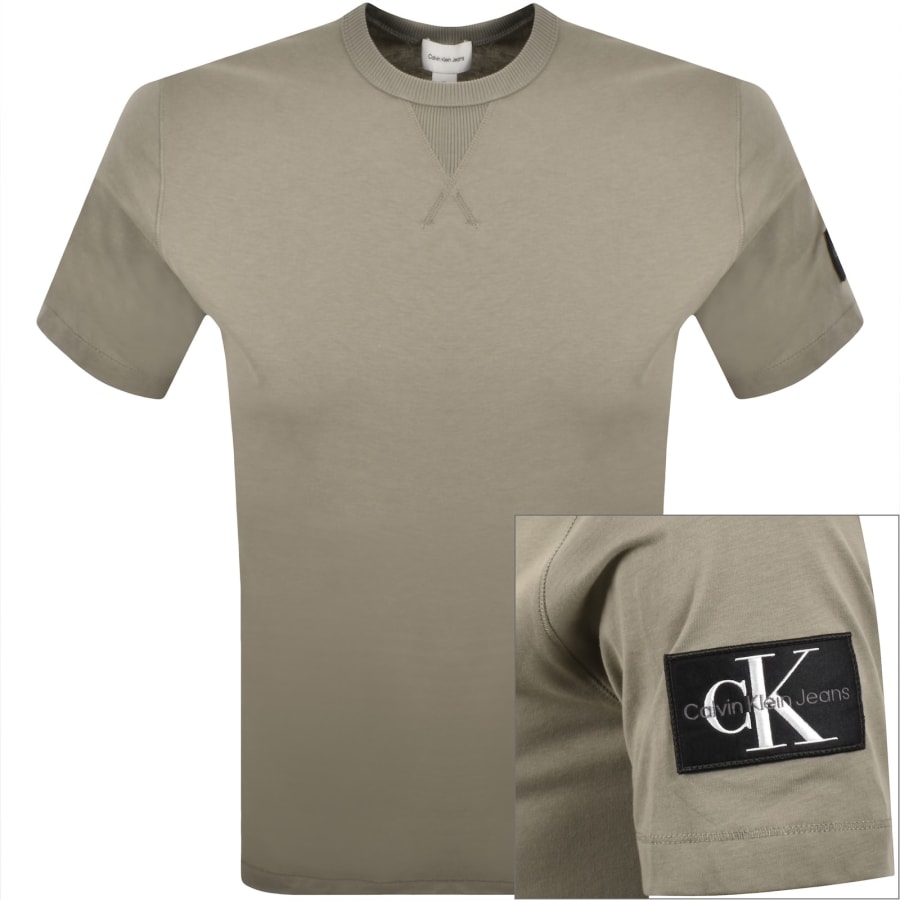 Image number 1 for Calvin Klein Jeans Badge T Shirt Khaki