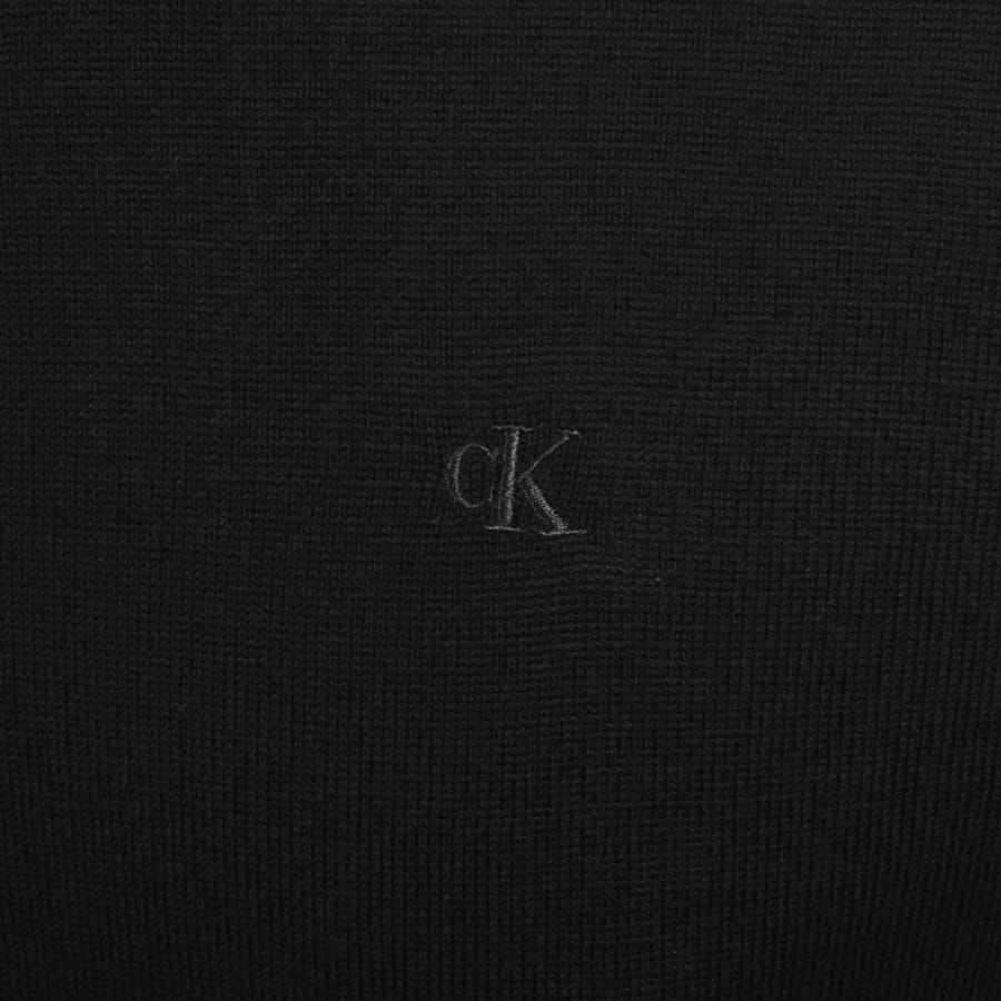 Image number 3 for Calvin Klein Knit Polo T Shirt Black
