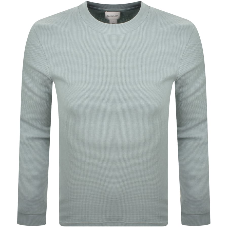 Image number 2 for Calvin Klein Jeans Waffle T Shirt Blue