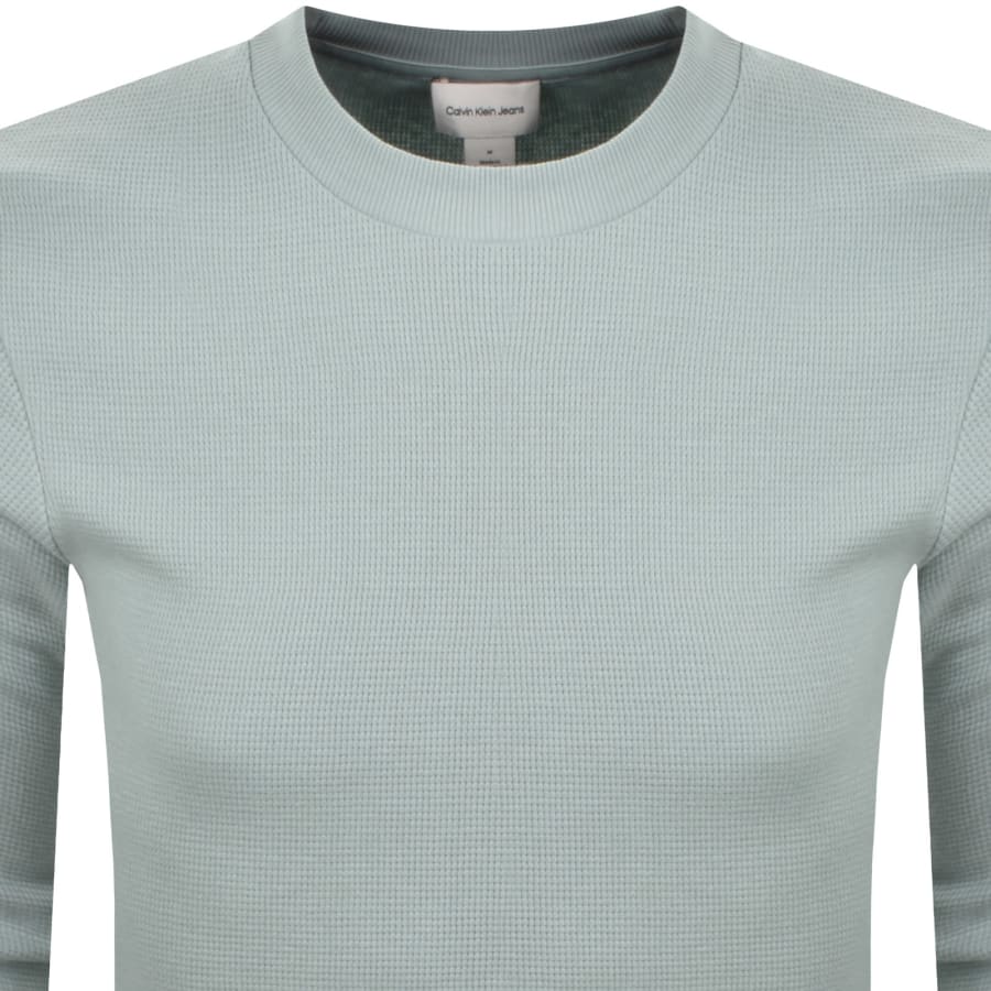 Image number 3 for Calvin Klein Jeans Waffle T Shirt Blue