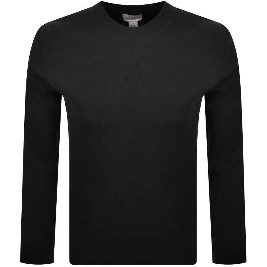 Image number 2 for Calvin Klein Jeans Waffle T Shirt Black