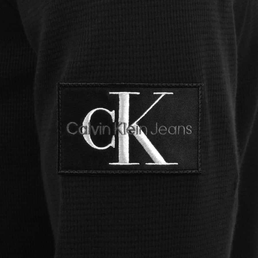 Image number 4 for Calvin Klein Jeans Waffle T Shirt Black