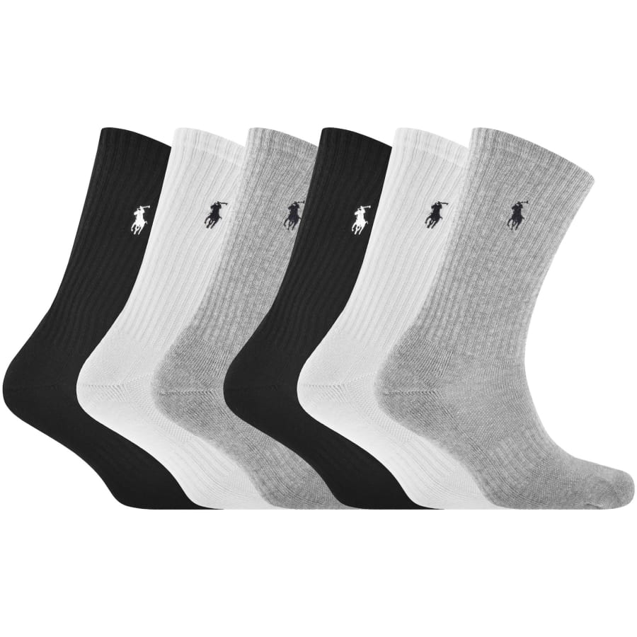 Image number 1 for Ralph Lauren 6 Pack Crew Cut Socks