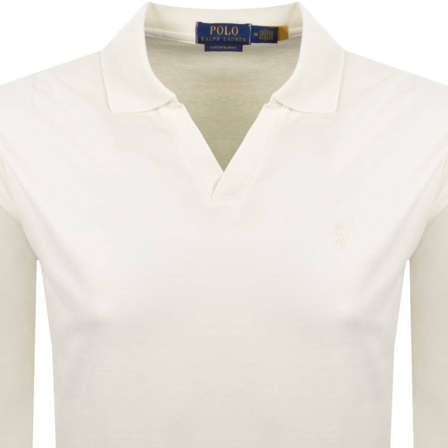 Image number 2 for Ralph Lauren Custom Slim Fit Polo T Shirt Cream