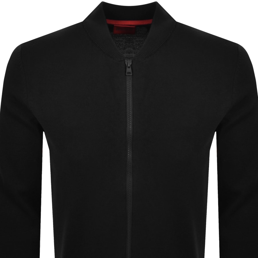 Image number 2 for HUGO San Jacque Full Zip Knit Jumper Black
