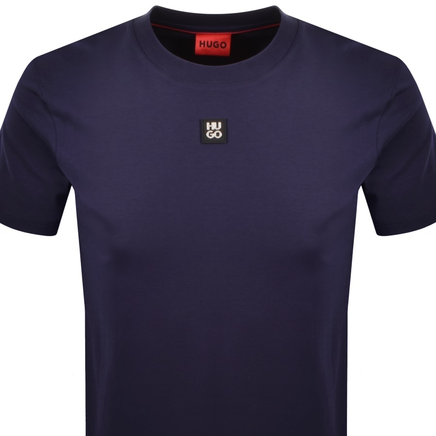 Image number 2 for HUGO Dalile Stacked Logo T Shirt Navy