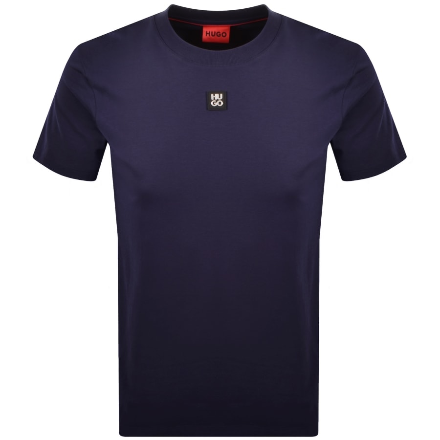 Image number 1 for HUGO Dalile Stacked Logo T Shirt Navy
