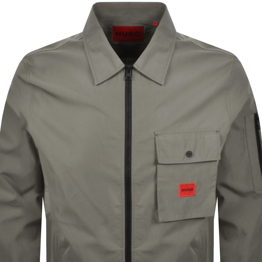 Image number 3 for HUGO Emmond Overshirt Jacket Khaki