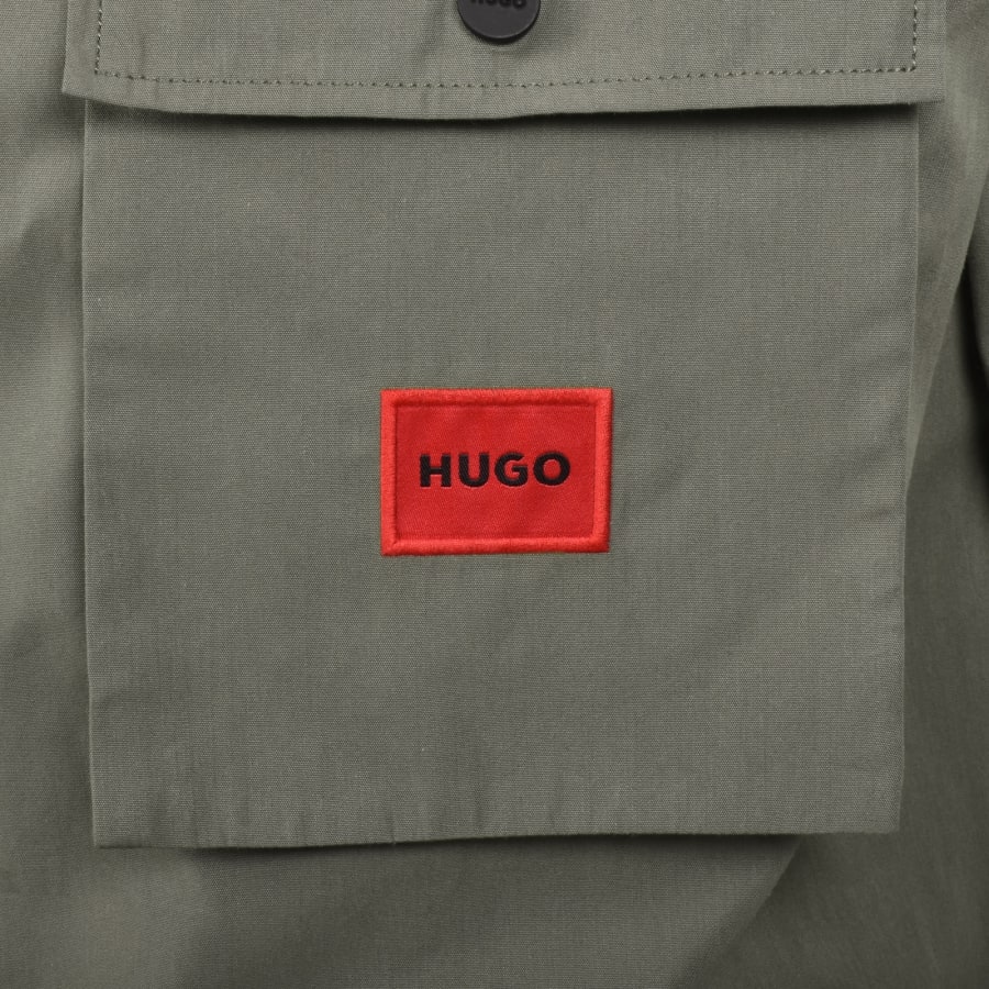 Image number 4 for HUGO Emmond Overshirt Jacket Khaki