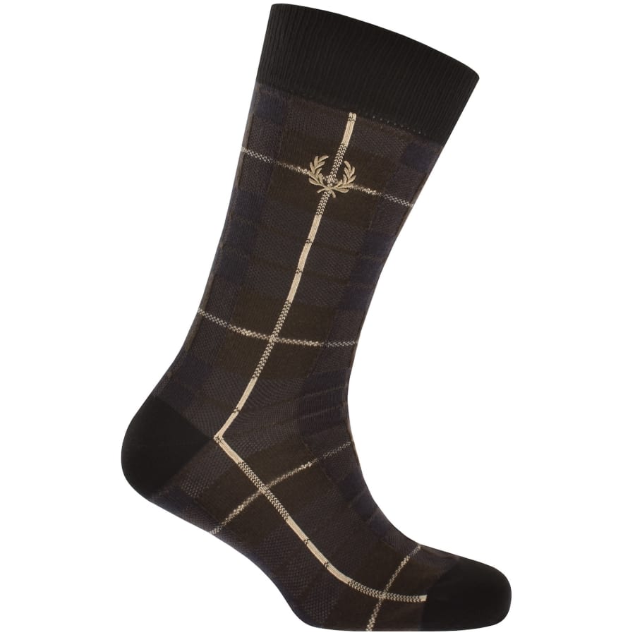Image number 1 for Fred Perry Tartan Socks Brown