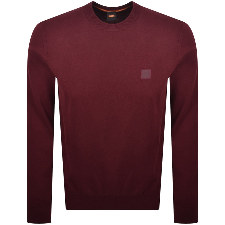 Image number 1 for BOSS Kanovano Knit Jumper Burgundy