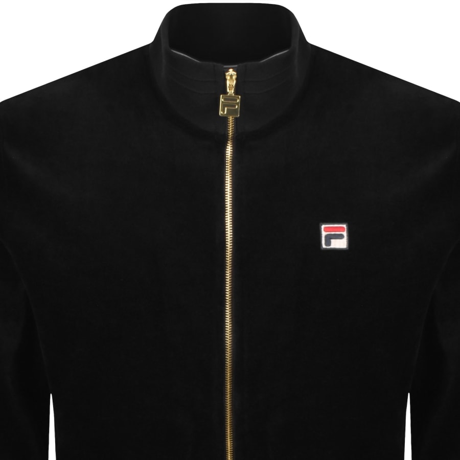 Image number 2 for Fila Nero Velour Track Top Black