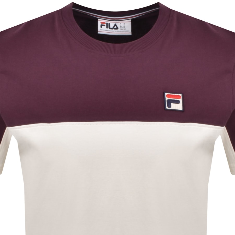 Image number 2 for Fila Tiebreaker Colour Block T Shirt Purple