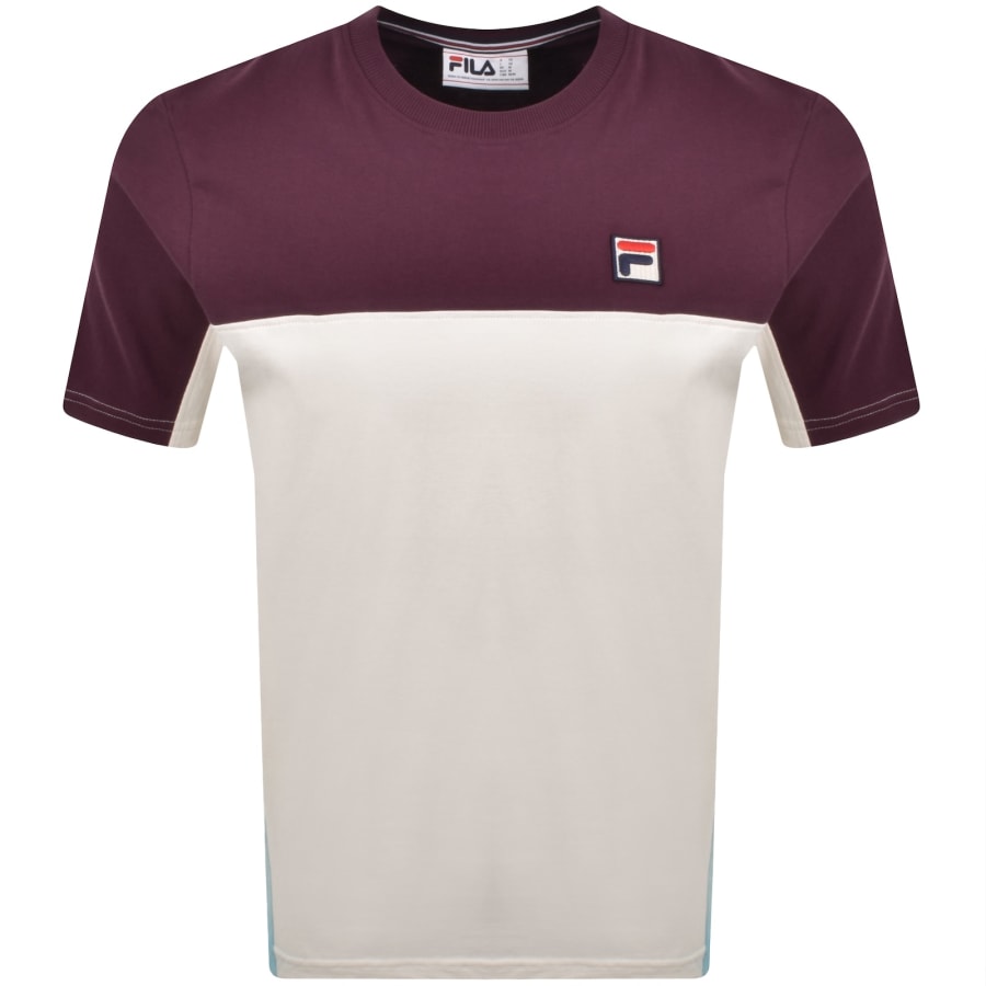 Image number 1 for Fila Tiebreaker Colour Block T Shirt Purple