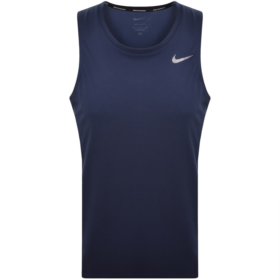 Image number 1 for Nike Running Dri Fit Miler Vest Navy