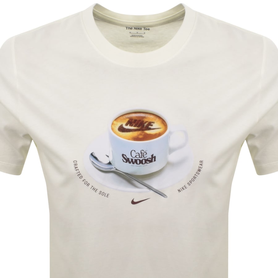Image number 2 for Nike Cafe Swoosh Mug T Shirt Cream