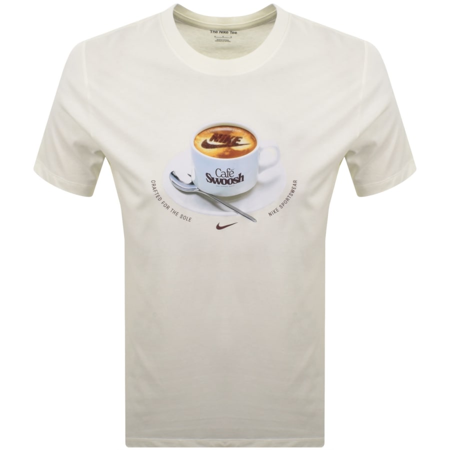 Image number 1 for Nike Cafe Swoosh Mug T Shirt Cream