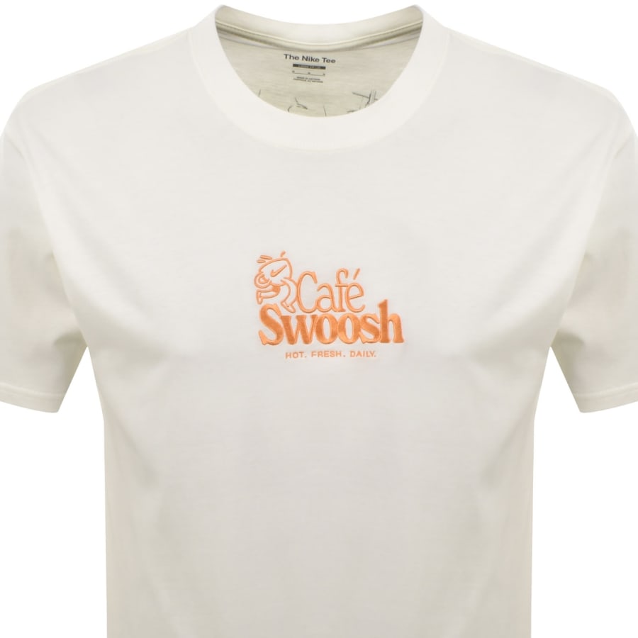 Image number 3 for Nike Cafe Swoosh T Shirt Cream