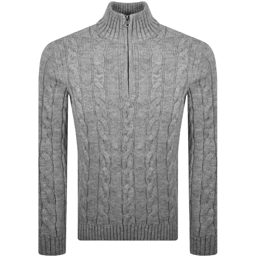 Image number 2 for Superdry Jacob Cable Knit Jumper Grey