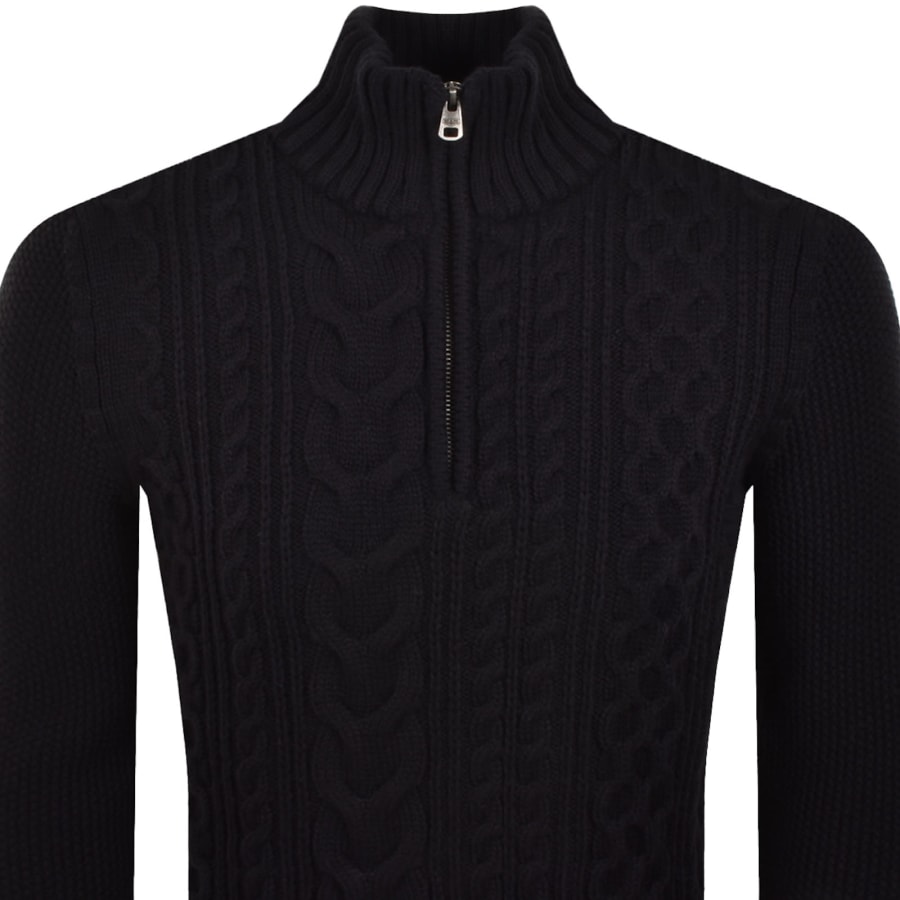 Image number 3 for Superdry Jacob Cable Knit Jumper Navy