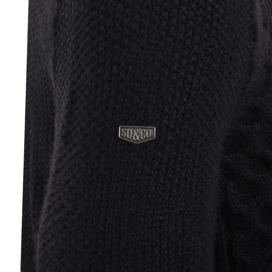 Image number 4 for Superdry Jacob Cable Knit Jumper Navy