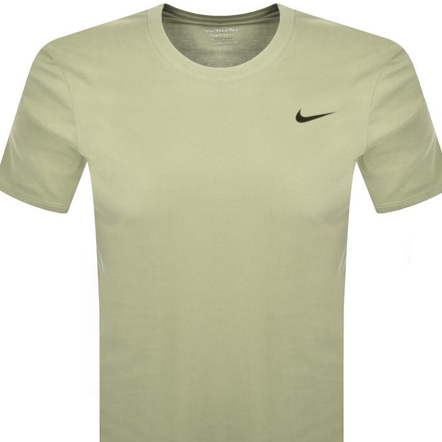 Image number 2 for Nike Training Dri Fit Logo T Shirt Khaki