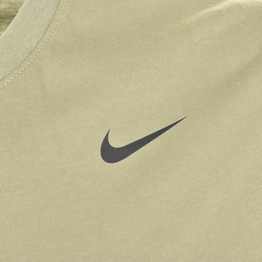 Image number 3 for Nike Training Dri Fit Logo T Shirt Khaki