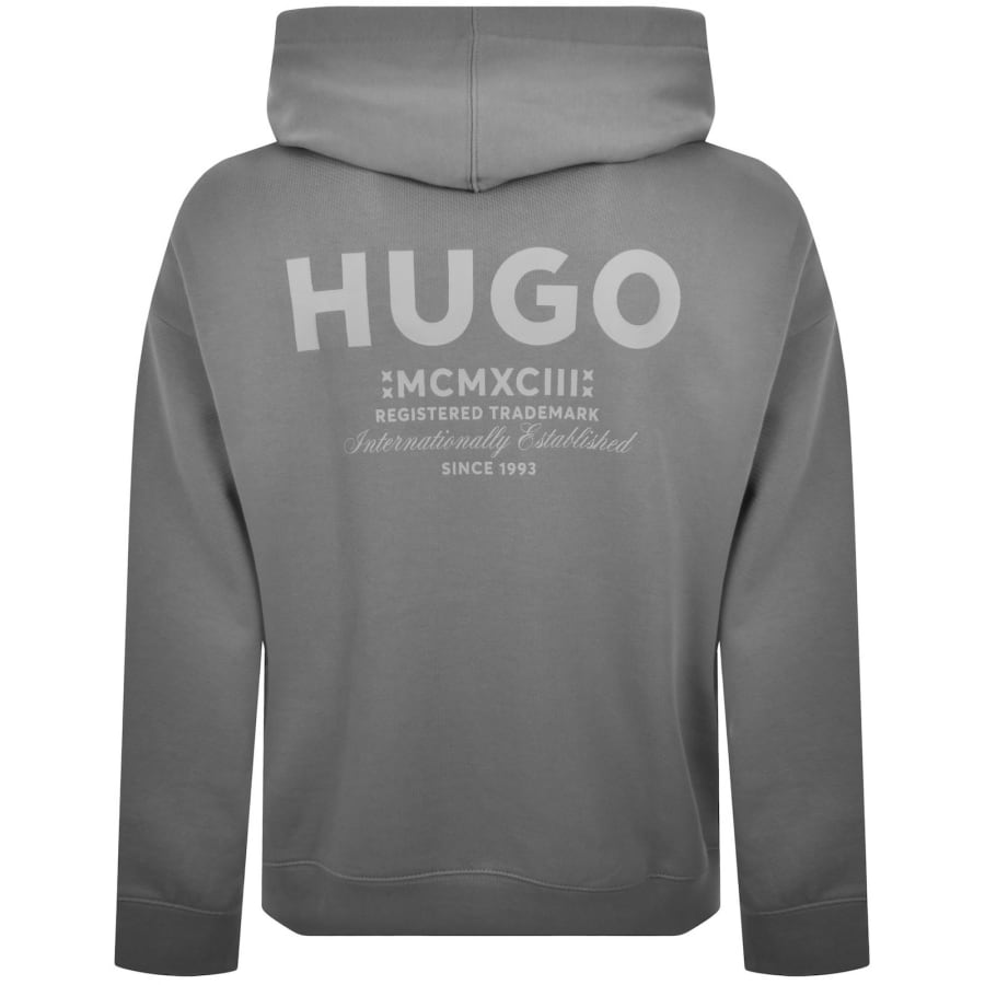 Image number 5 for HUGO Blue Nazardo Hoodie Grey